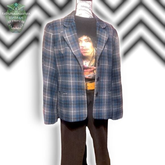 VINTAGE Worthington 49er Style Front Pocket Wool Plaid Shacket Blazer, Medium - Picture 6 of 11